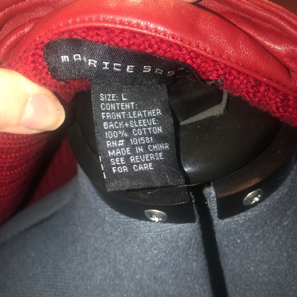 NWOT Leather Sweater moto jacket - Picture 4 of 4